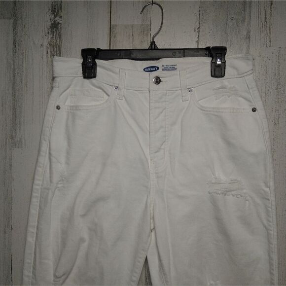 Old Navy Sky-Hi Straight White Button Fly 32x27 - Picture 3 of 8